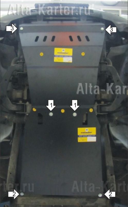 Защита Мотодор для радиатора, картера, КПП SsangYong Rexton II 2007-2012. Артикул 12801