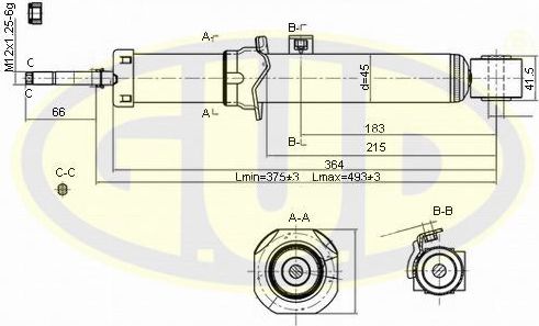 Амортизатор G.U.D.. Артикул GSA340046