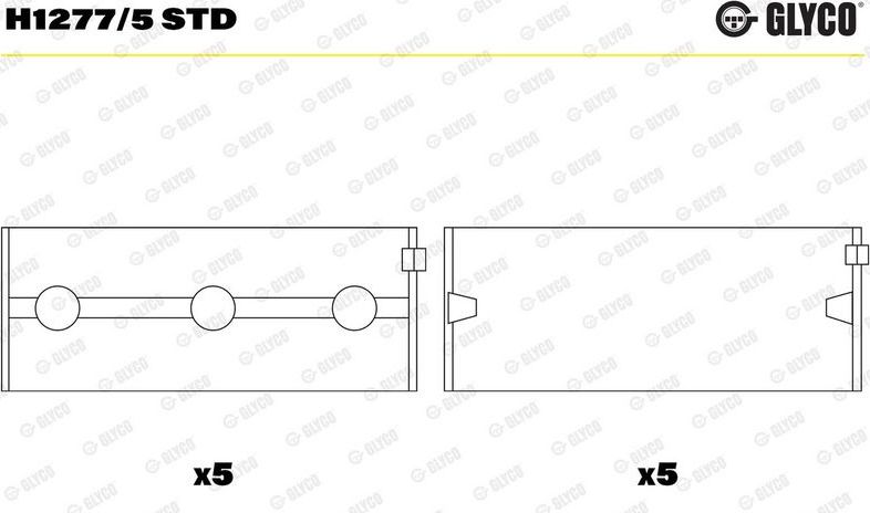 Вкладыши коренные Glyco для Suzuki Grand Vitara III 2005-2015. Артикул H1277/5 STD