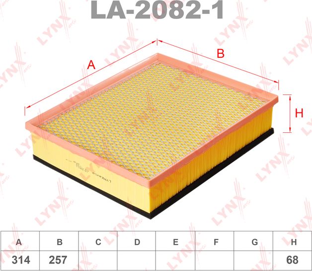 Воздушный фильтр LYNXauto. Артикул LA-2082-1