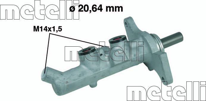 Тормозной цилиндр главный Metelli (алюминий). Артикул 05-0593