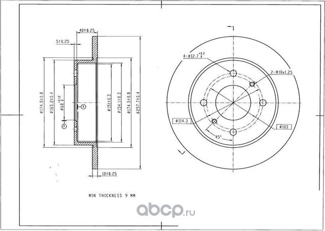 Диск тормозной (Avantech) Avantech. Артикул BR0235S