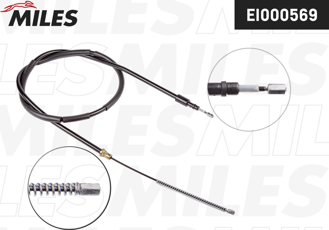 Трос ручника (тросик ручного тормоза) Miles. Артикул EI000569