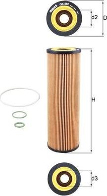Масляный фильтр Mahle-Knecht. Артикул OX 562D