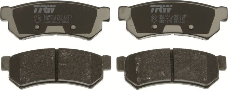 Тормозные колодки TRW COTEC задние для Daewoo Gentra II 2013-2015. Артикул GDB4178