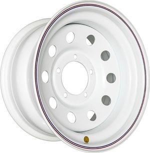 Колёсный диск OFF-ROAD Wheels усиленный стальной белый 5x139,7 8xR16 d110 ET-3 для УАЗ Патриот 2005-2015. Артикул 1680-53910WH-3