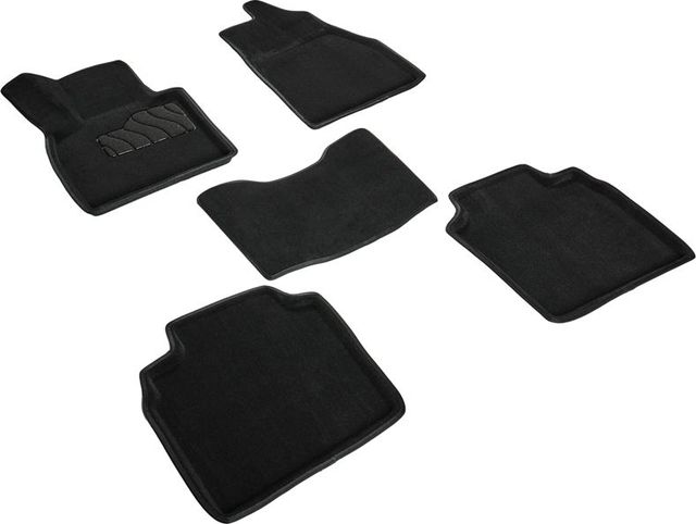 Коврики Seintex 3D ворсовые для салона Hongqi HS5 2020-2026 ЧЕРНЫЕ. Артикул 99542