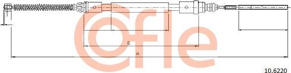 Трос ручника (тросик ручного тормоза) Cofle. Артикул 92.10.6220