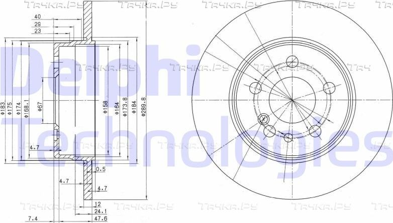 Тормозной диск Delphi. Артикул BG2738