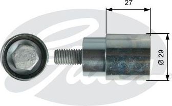 Направляющий (ведущий) ролик ремня ГРМ Gates (Металл). Артикул T42143