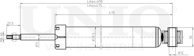 Амортизатор подвески (Unio). Артикул SAB-10473