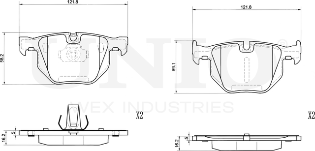 Колодки тормозные дисковые, комплект (Unio). Артикул BRP-20434