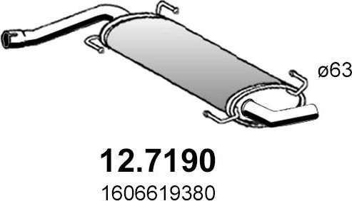 Глушитель Asso для Fiat Ducato III 2006-2026. Артикул 12.7190