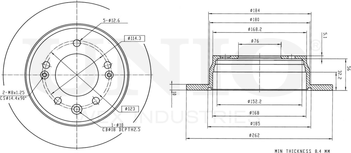 Диск тормозной (Unio). Артикул BRD-20031