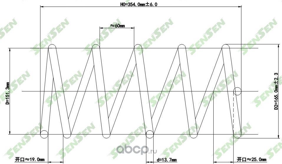 SCP10121 Пружина подвески передней HYUNDAI  ELANTRA 00-, ELANTRA седан 00 (Sensen). Артикул SCP10121