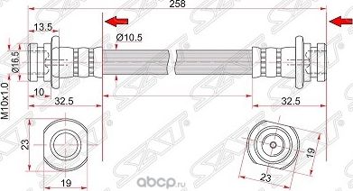 ШЛАНГ ТОРМОЗНОЙ RR SUZUKI ESCUDOVITARAXL-7 98-05 (SAT). Артикул ST5156065D00