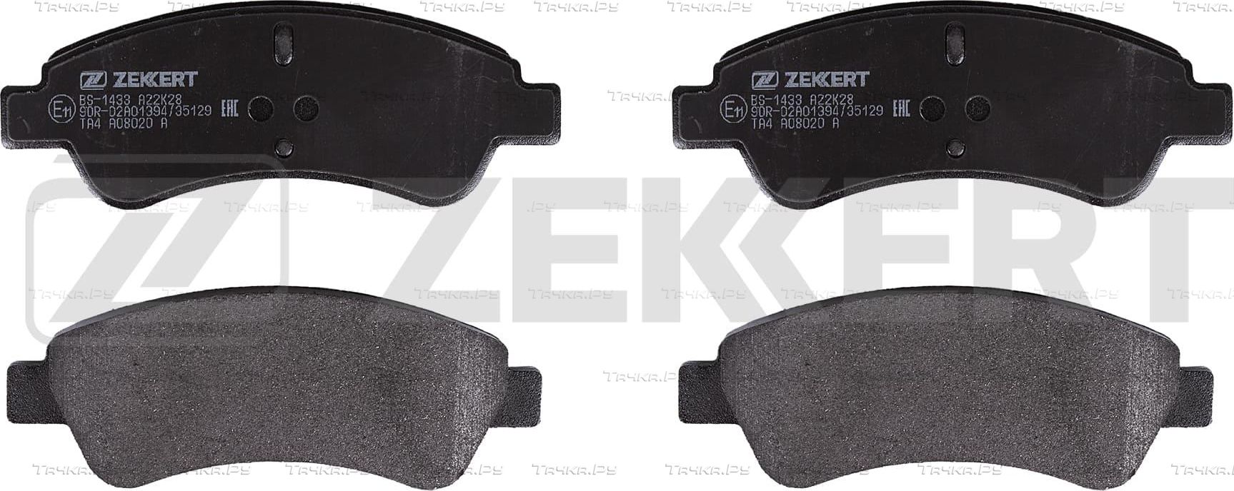 Тормозные колодки Zekkert передние для Citroen C3 I 2002-2010. Артикул BS-1433