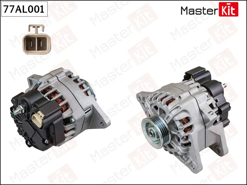 77AL001 Генератор/ HYUNDAI ACCENT GETZ TUCSON (14V 90A) (Master KIT) Master KIT. Артикул 77AL001