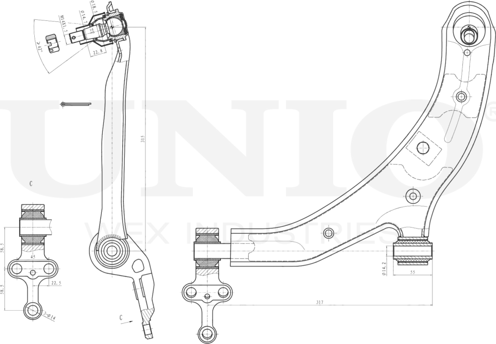 Рычаг подвески (Unio). Артикул SSP-40007