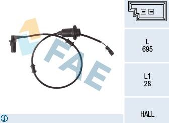 Датчик ABS FAE. Артикул 78108