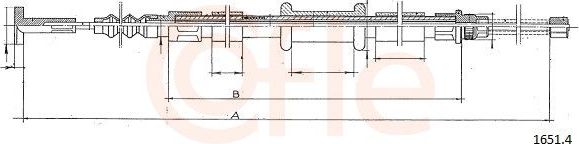 Трос ручника (тросик ручного тормоза) Cofle задний левый для Fiat Tipo 160 1988-1995. Артикул 1651.4