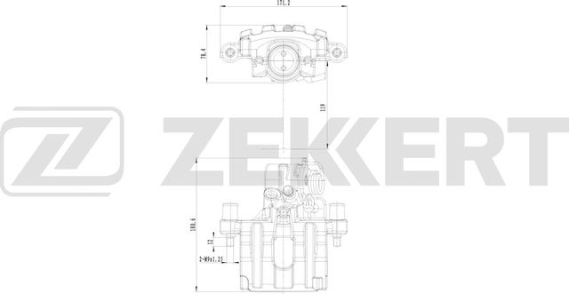 Тормозной суппорт Zekkert (алюминий) задний правый для Renault Vel Satis I 2002-2009. Артикул BS-8365