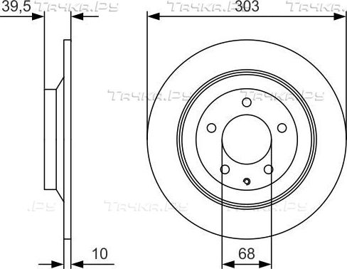 Тормозной диск Bosch задний для Mazda CX-30 I 2019-2026. Артикул 0 986 479 V04