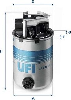 Топливный фильтр UFI для Nissan Qashqai II 2014-2024. Артикул 24.095.01