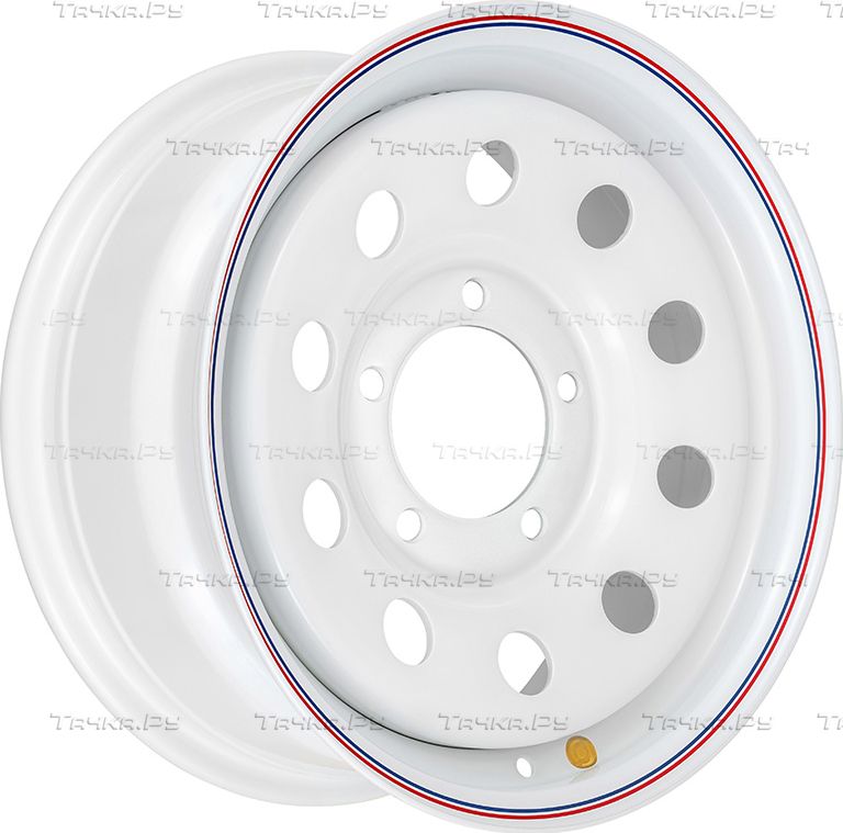 Колёсный диск OFF-ROAD Wheels усиленный стальной белый 5x139,7 7xR16 ET+30 для УАЗ Буханка 1990-2026. Артикул 1670-53910WH+30X