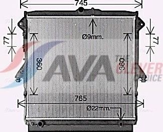 Радиатор охлаждения двигателя AVA. Артикул FD2667