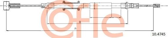 Трос ручника (тросик ручного тормоза) Cofle. Артикул 92.10.4745