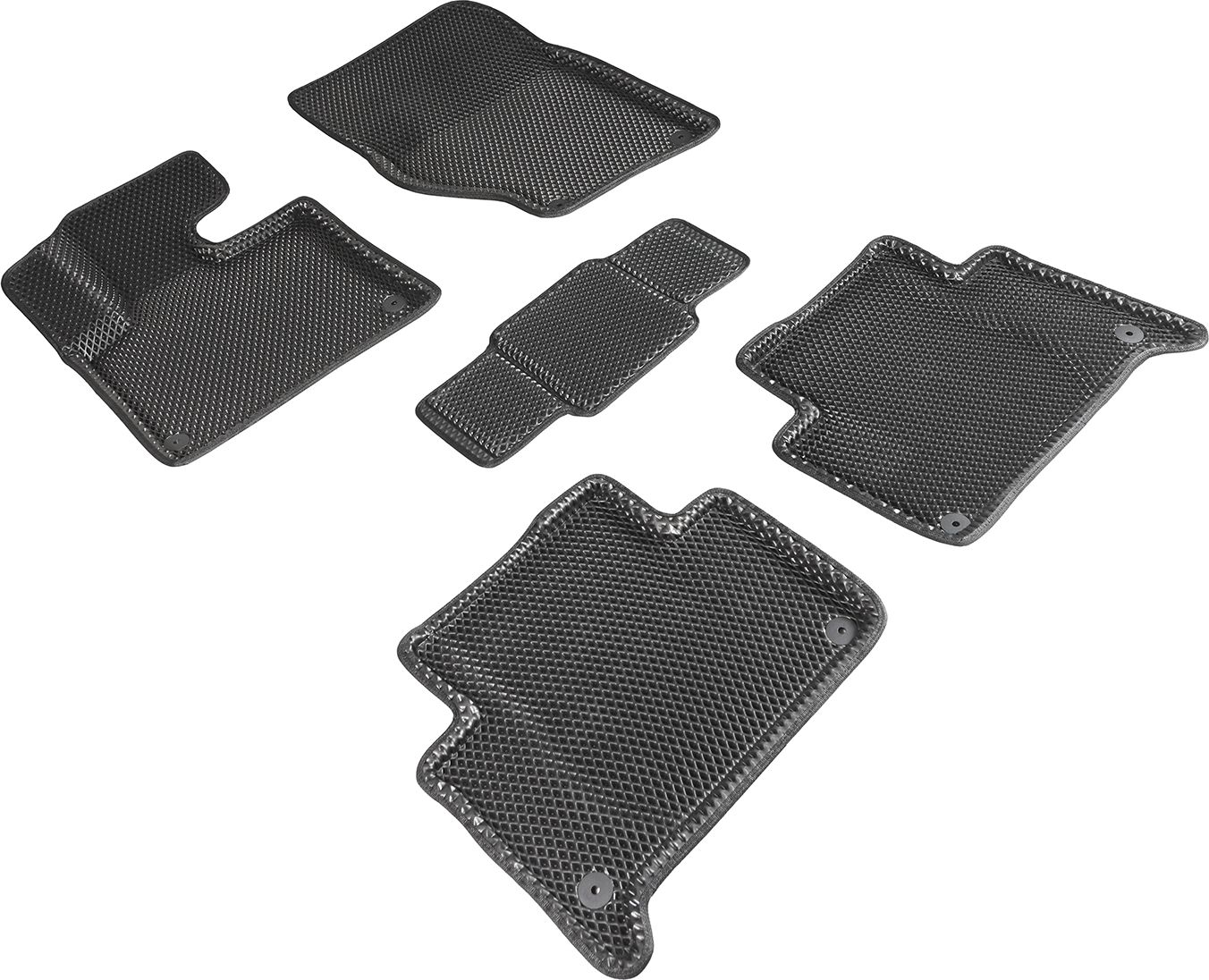 Коврики Seintex 3D EVA Ромб для салона Audi Q7 I 2005-2014 ЧЕРНЫЕ. Артикул 95269