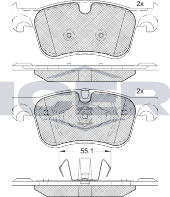 Тормозные колодки Icer передние для Citroen Grand C4 SpaceTourer 2018-2026. Артикул 182158
