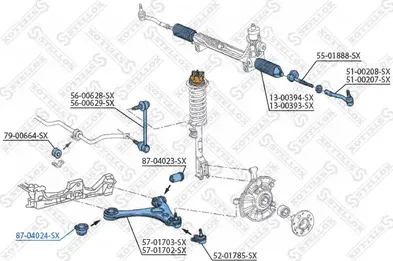Сайлентблок переднего рычага подвески Stellox. Артикул 87-04024-SX