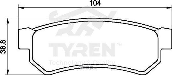 Колодки тормозные дисковые | зад | (Tyren). Артикул TYR1220391