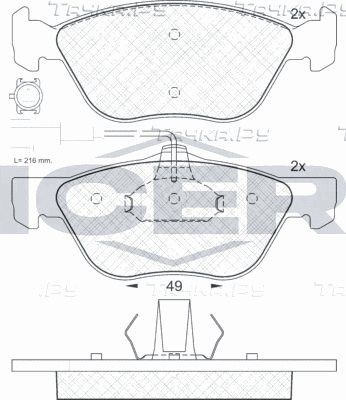 Тормозные колодки Icer передние для Lancia Lybra 1999-2005. Артикул 181283