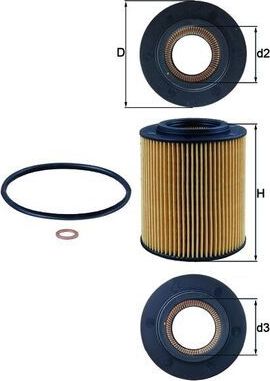 Масляный фильтр Mahle-Knecht для BMW X5 I (E53) 2000-2006. Артикул OX 154/1D