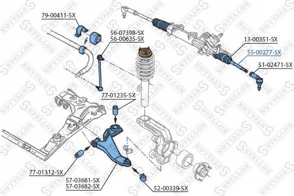 Рулевая тяга Stellox для Ford Mondeo III 2000-2007. Артикул 55-00277-SX