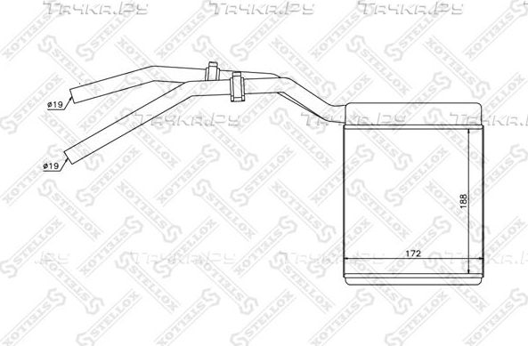 Радиатор отопителя (печки) Stellox для Mazda 3 I (BK) 2003-2009. Артикул 10-35137-SX