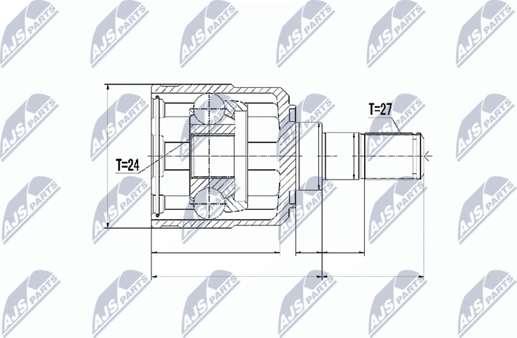 Шрус внутренний (граната) NTY. Артикул NPW-KA-328