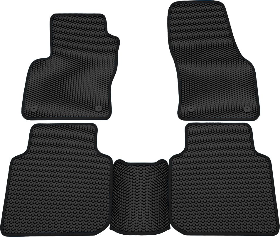 Коврики Rezkon EVA для салона Skoda Kodiaq 2017-2026 Черный кант. Артикул 9030030101