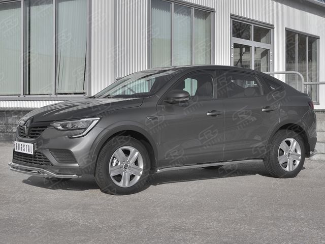 Защита порогов RusStal труба d42 (вариант 1) для Renault Arkana 2019-2026. Артикул RART-0033201