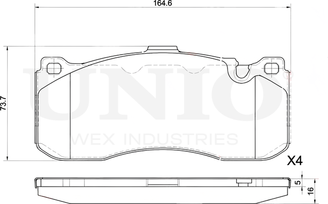 Колодки тормозные дисковые, комплект (Unio). Артикул BRP-20466