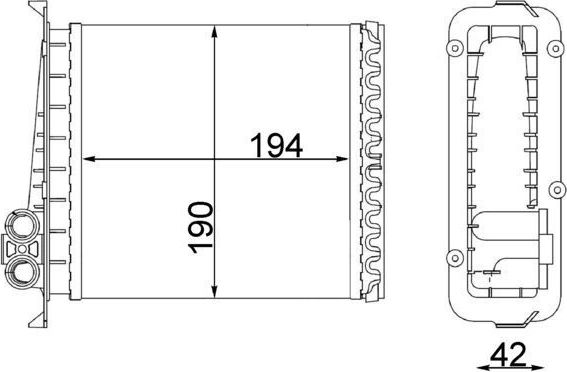Радиатор отопителя (печки) Mahle Behr для Volvo C70 I 1997-2005. Артикул AH 106 000S