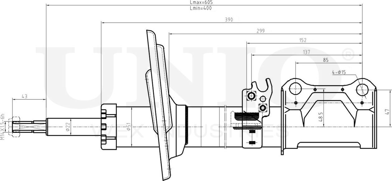 Амортизатор подвески (Unio). Артикул SAB-10342
