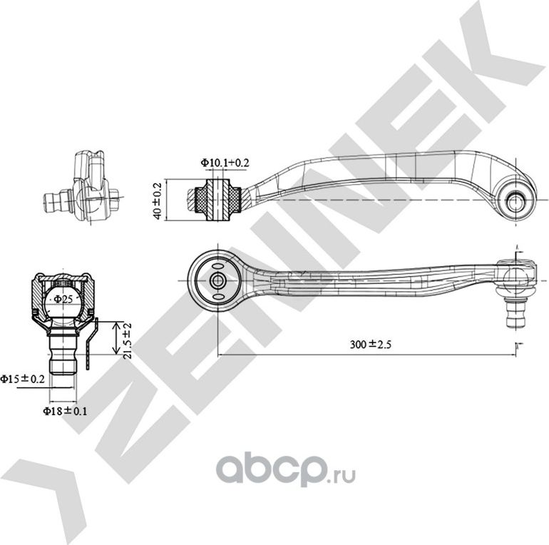 РЫЧАГ ПЕРЕДНИЙ ВЕРХНИЙ ПЕРЕДНИЙ ЛЕВЫЙ AUDI A6 04>/A8, VW PHAETON 02 (Zennek). Артикул DCA0084