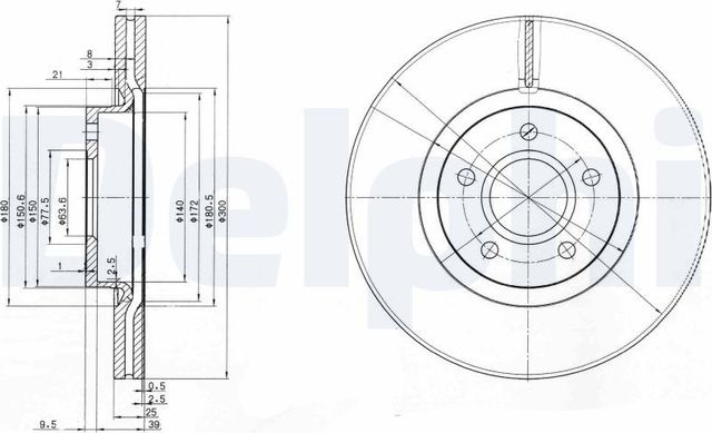Тормозной диск Delphi. Артикул BG3895