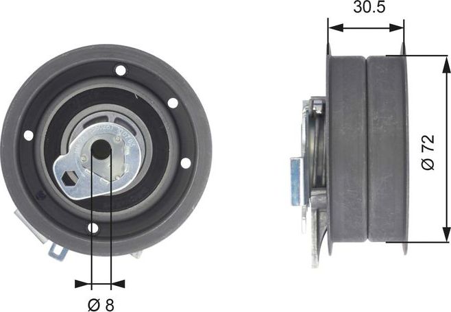 Натяжной ролик (натяжитель) ремня ГРМ Gates PowerGrip®. Артикул T43010