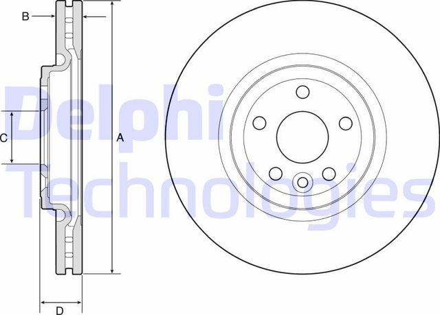Тормозной диск Delphi передний для Jaguar F-Pace 2015-2026. Артикул BG9177C