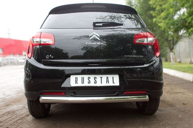 Защита RusStal заднего бампера d76 для Citroen C4 Aircross 2012-2017. Артикул C4Z-000556